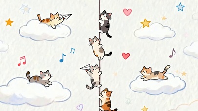可爱一群猫咪玩耍