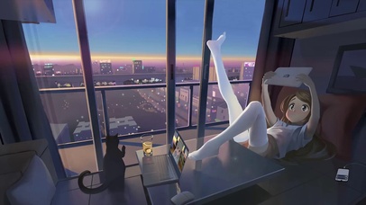 小女孩与猫