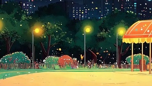 夜景星空树木带鱼屏