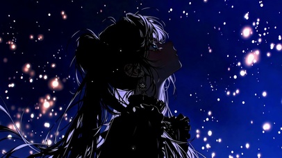 深蓝夜幕里的星光少女