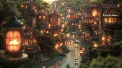 森林溪流山谷静谧小镇