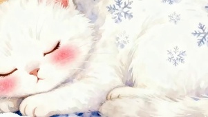 睡着猫咪带鱼屏
