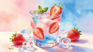 草莓气泡水