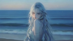 海边度假的女孩