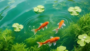 清澈水面小鱼