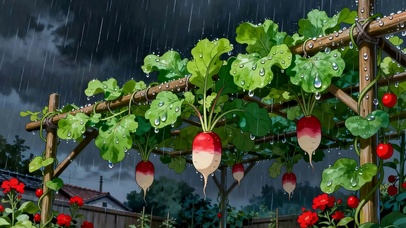 雨天萝卜树