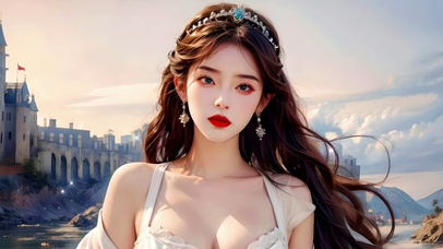 纯美白衣长发美女