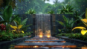 护眼树木绿景萤火虫