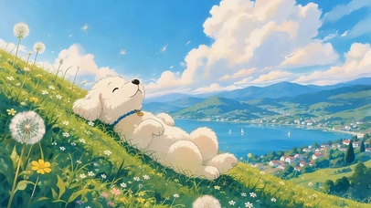 山坡上狗狗