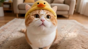 可爱金丝眼镜猫咪