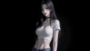 纯欲黑色简约女孩