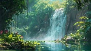 丛林瀑布