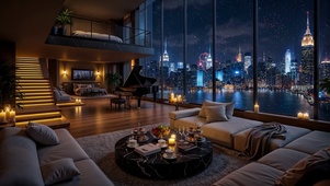 纽约城市烟花夜