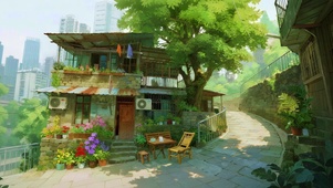 治愈插画风景