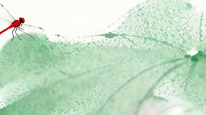 夏天荷花带鱼屏