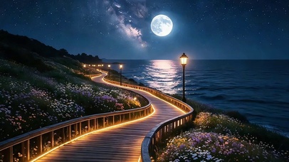 花栈道观海望月