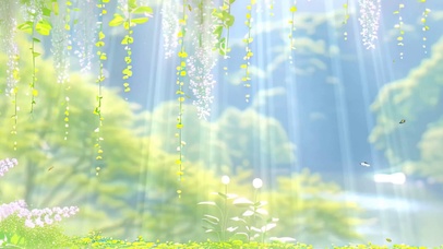 护眼绿景树木带鱼屏