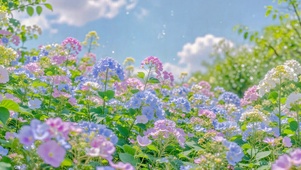 晴日清新浪漫花田
