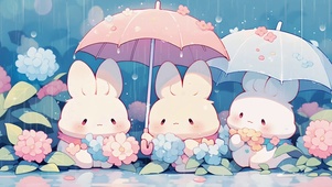 雨中兔子