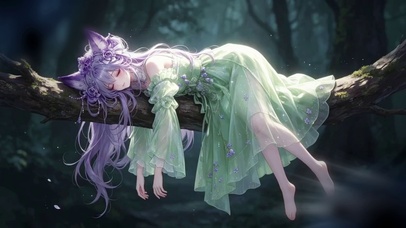 熟睡的森系狐耳少女