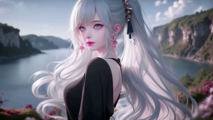 双马尾白发女神