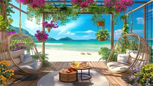 夏天海边花