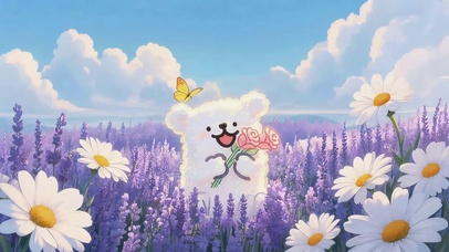 薰衣草可爱狗狗