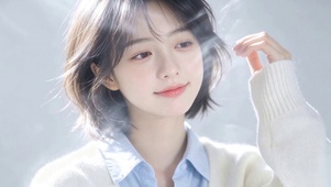 柔光短发少女