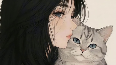 女孩和她猫