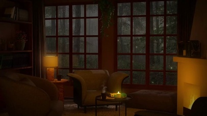 舒适的卧室雨声入睡