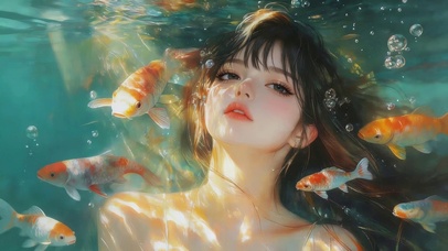可爱水下女孩
