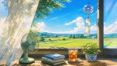 夏日窗外的风景