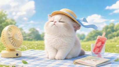 草帽慵懒小猫