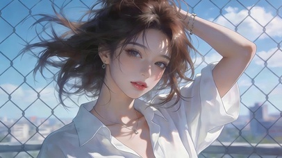 可爱白衬衣女孩
