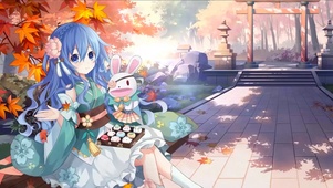 枫叶下的少女