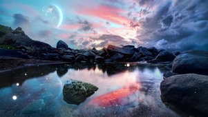 大海晚霞唯美夕阳