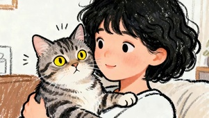 女孩与猫咪