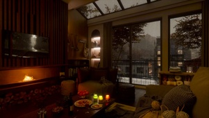 雨天别墅小屋