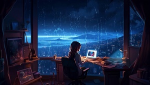 雨夜工作