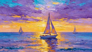 油画海景