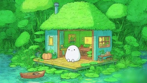 荷塘草屋