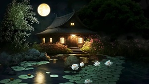 月下荷花