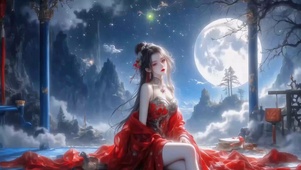 红衣飘飘性感国风女神