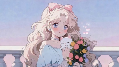 美少女与猫