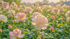 晨露唯美月季花田