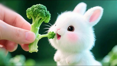 吃西蓝花的呆萌兔