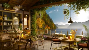 放松湖畔小屋