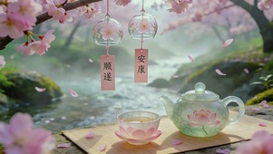 误入桃花源，煮茶待春风