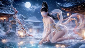 月下修行美人