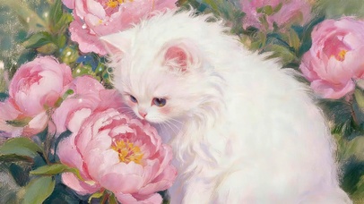鲜花猫咪